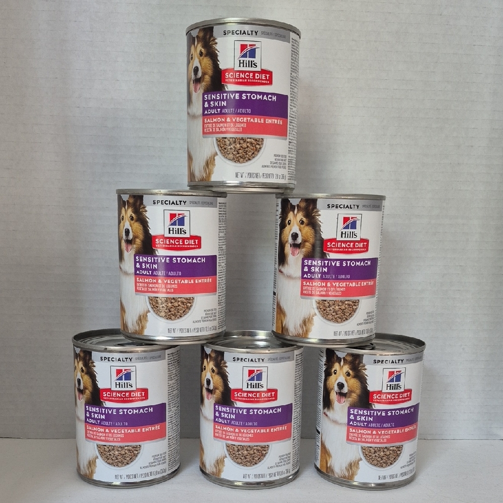 6 Cans Hills Science Diet Sensitive Salmon Vegetable Dogs